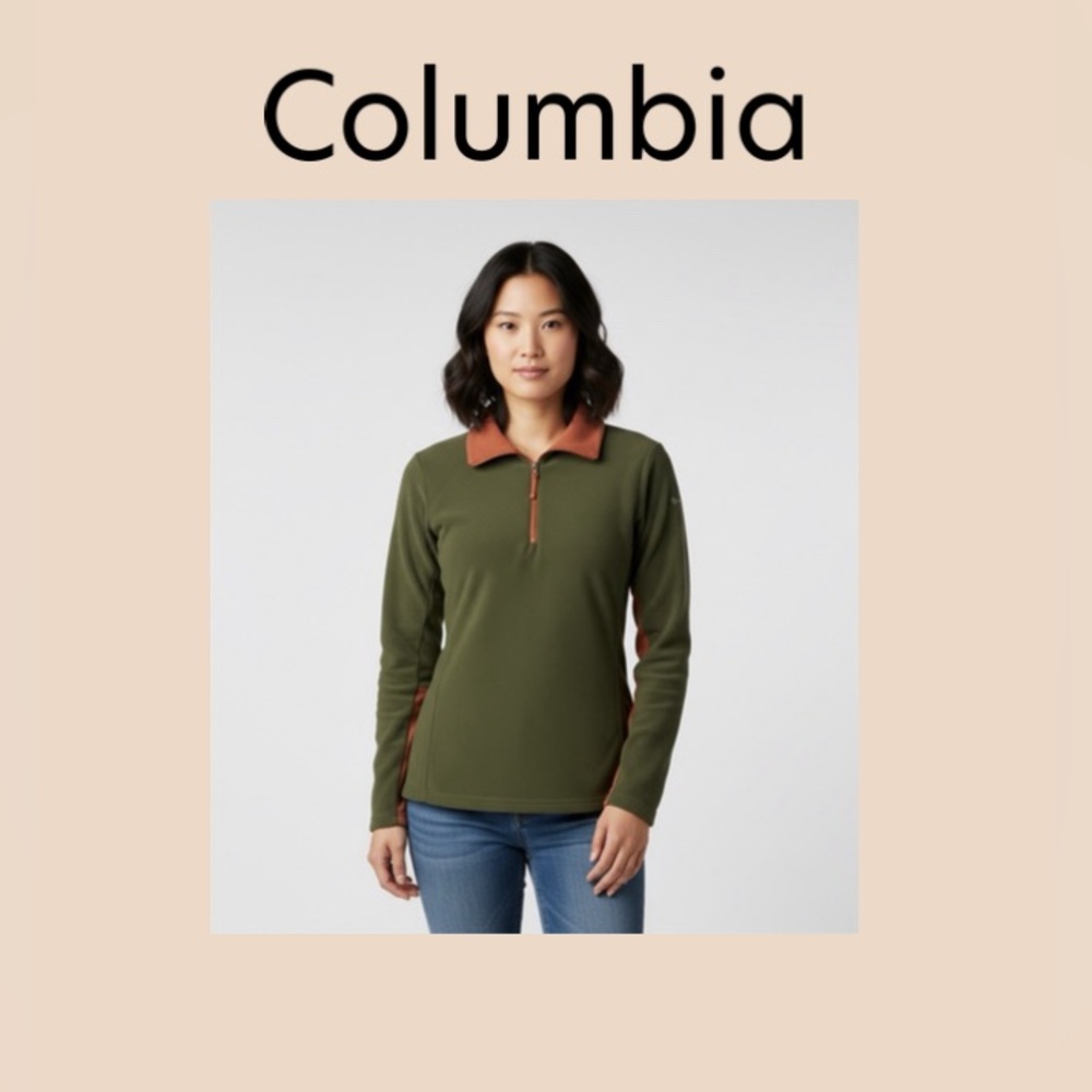 Women’s Long Sleeve Half Zip Fleece Pullover Size Medium